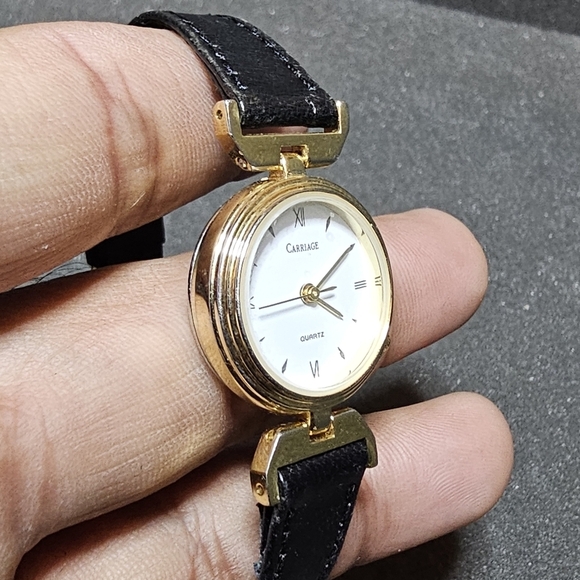 Carriage By Timex Gold Tone Ladies Quartz Cocktail Watch White Dial Working show - Picture 5 of 9